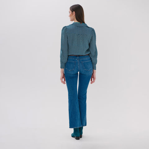 Lotus blue pop blouse