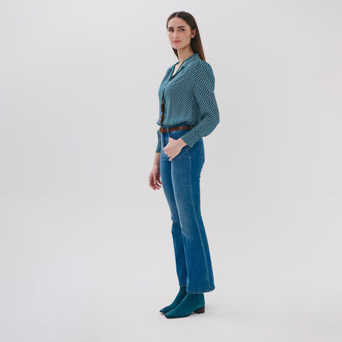 Lotus blue pop blouse