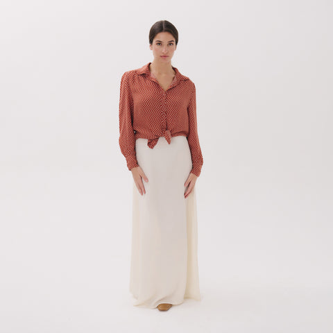 Gala off white viscose plain skirt