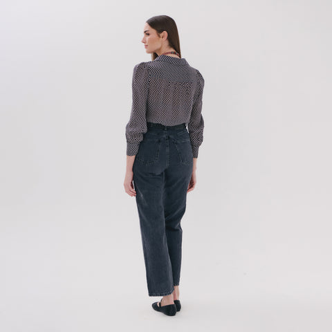 Lotus grey pop blouse