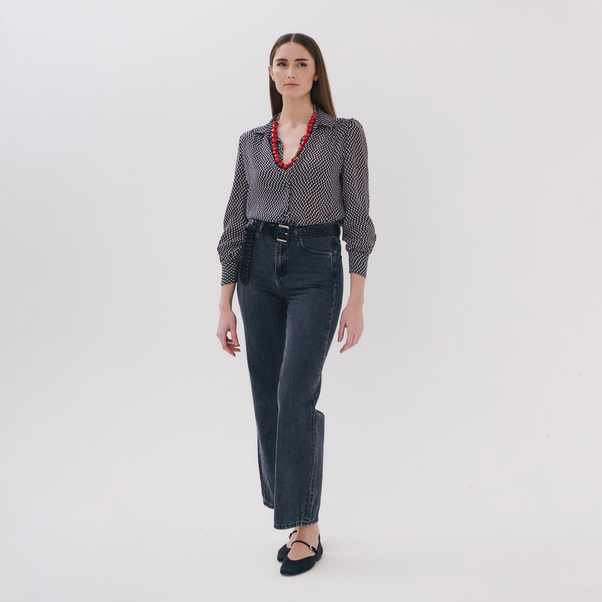 Lotus grey pop blouse