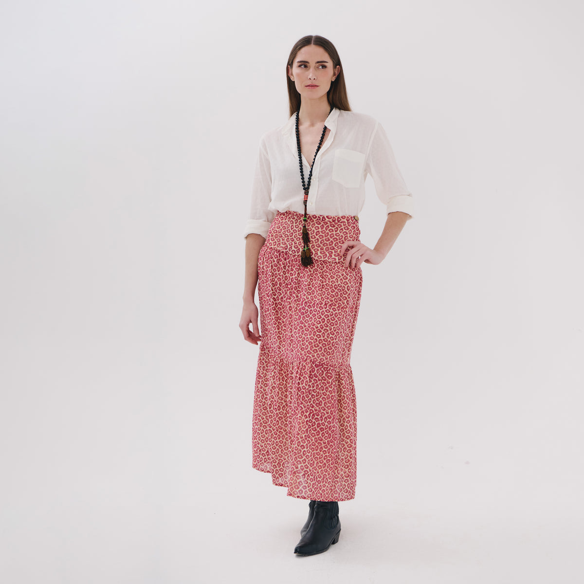 Priya red zocalo skirt