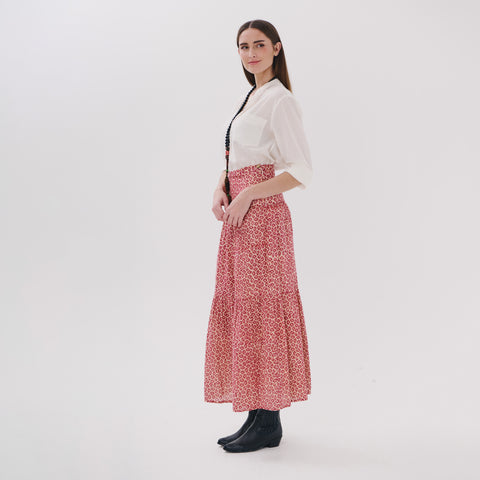 Priya red zocalo skirt