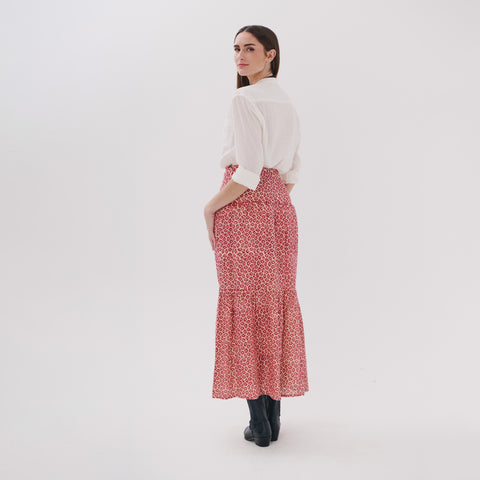Priya red zocalo skirt