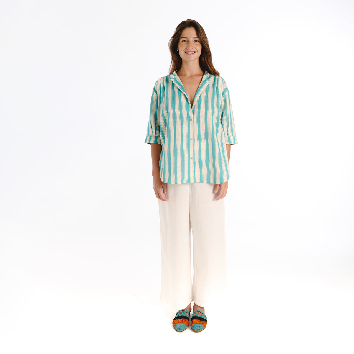 Luno blue hamptons blouse