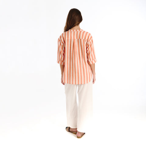 Luno orange hamptons blouse