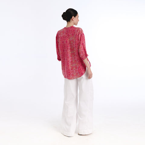 Luno pink devon flower blouse