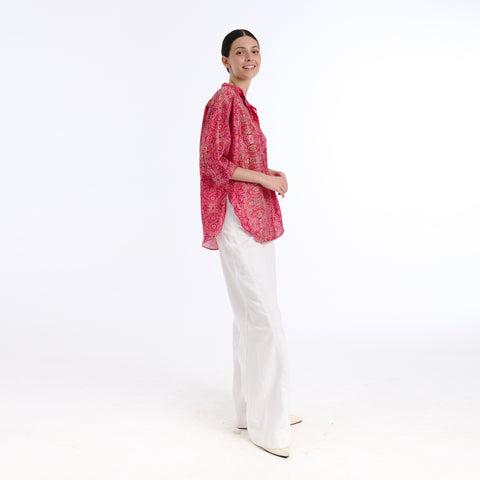 Luno pink devon flower blouse