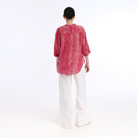 Luno pink devon flower blouse
