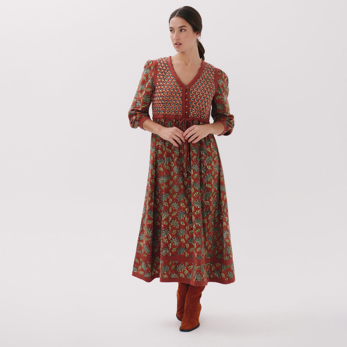 Manuar brown queen dress