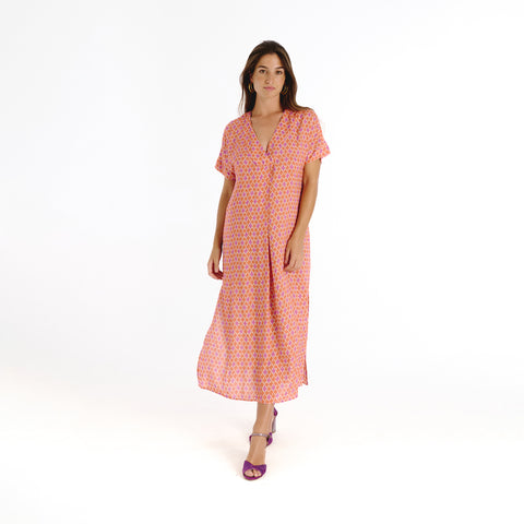 Marina orange mirza dress