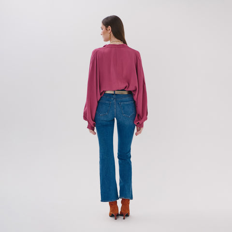 Mariposa pink viscose plain blouse