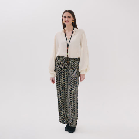 Mariposa off-white viscose plain blouse