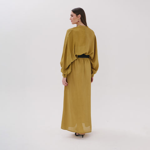 Mariposa green viscose plain blouse