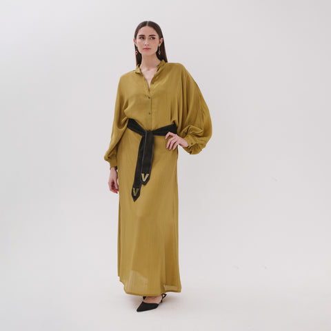Mariposa green viscose plain blouse