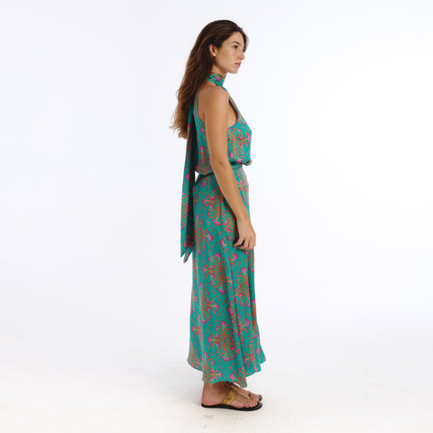 Mica blue blanche flower top