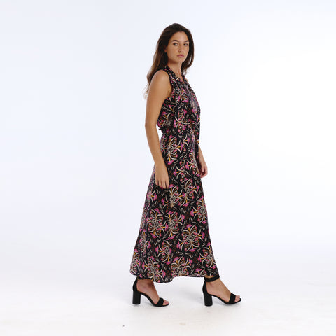 Mica black blanche flower top