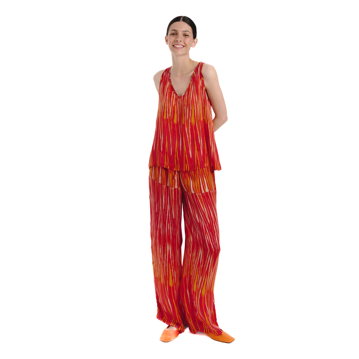 Belira red ikat trouser