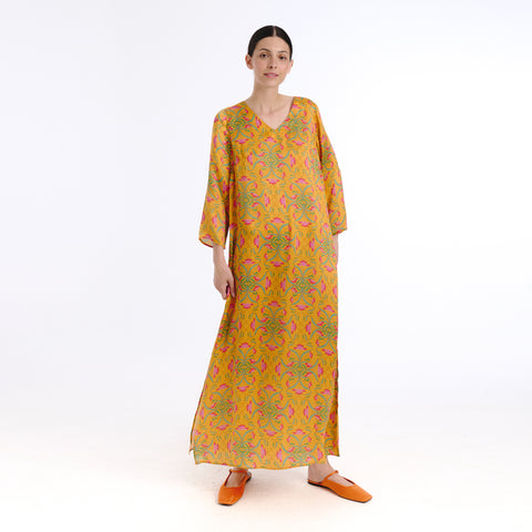 Nola yellow blanche flower Dress