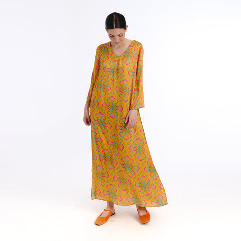 Nola yellow blanche flower Dress