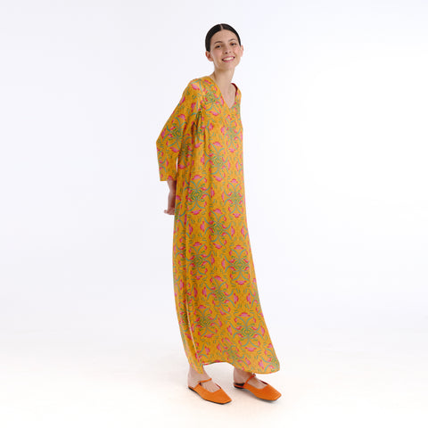 Nola yellow blanche flower Dress