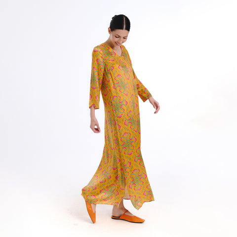 Nola yellow blanche flower Dress