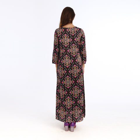Nola black blanche flower Dress
