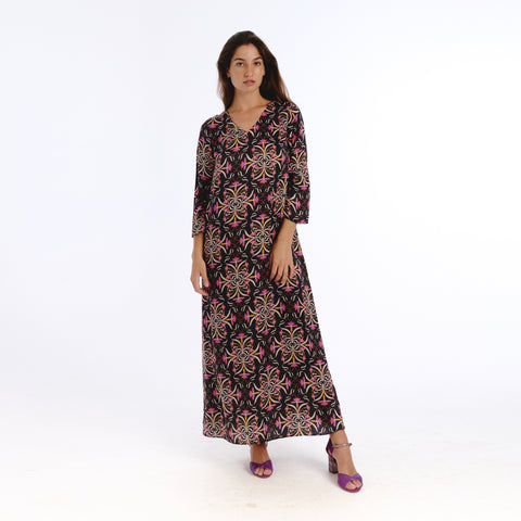 Nola black blanche flower Dress