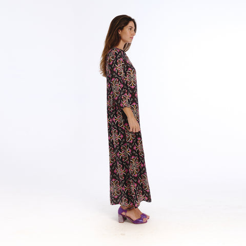 Nola black blanche flower Dress