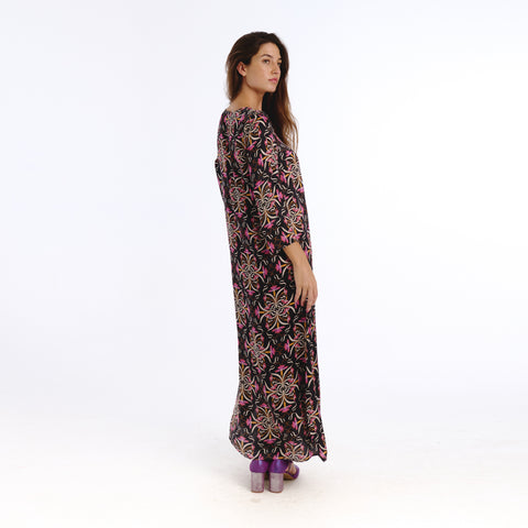 Nola black blanche flower Dress