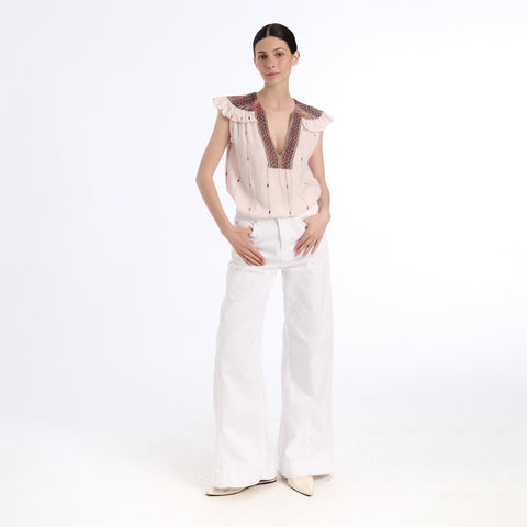 Nube brown islip top