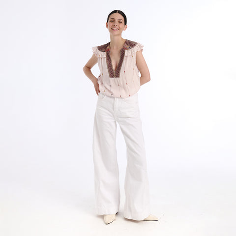 Nube brown islip top