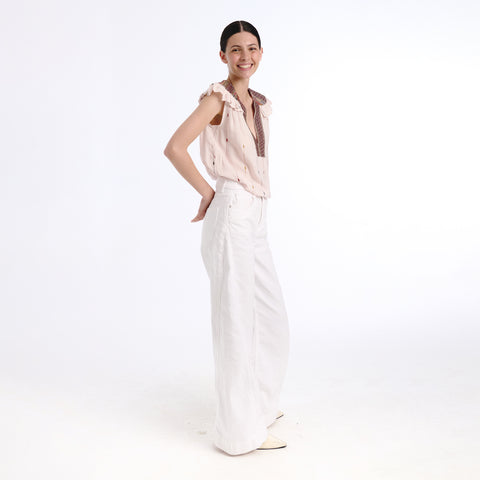 Nube brown islip top