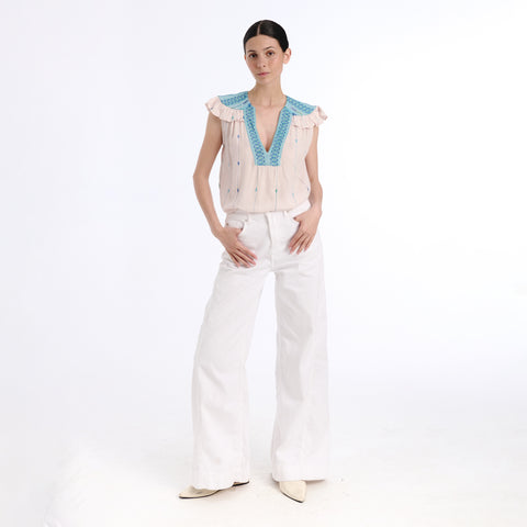 Nube blue islip top