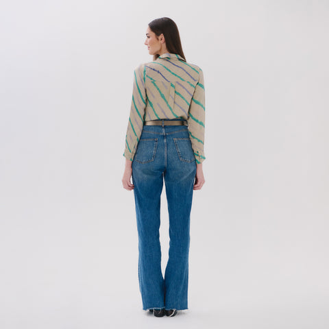 Nunus blue tye-dye blouse