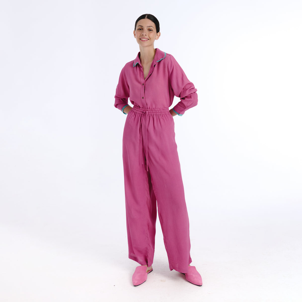 Nunus pink plains blouse