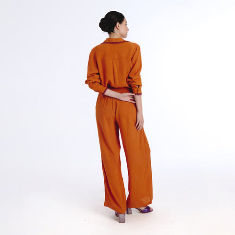 Belira orange plains trouser