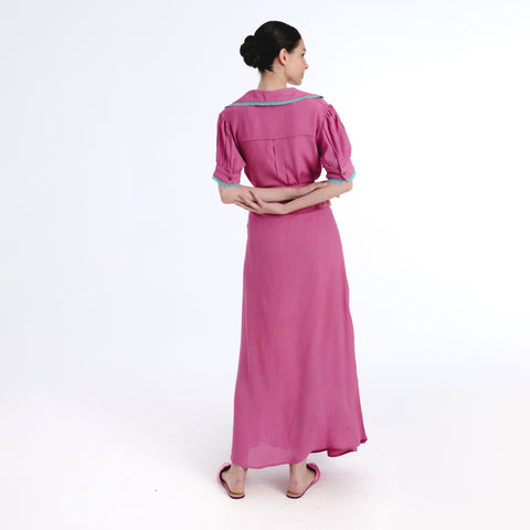 Greta pink plains skirt
