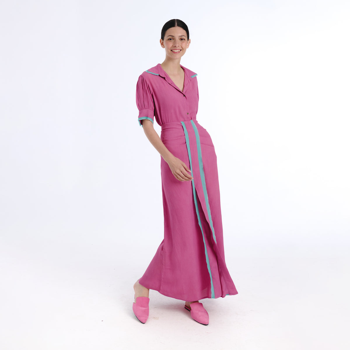 Greta pink plains skirt