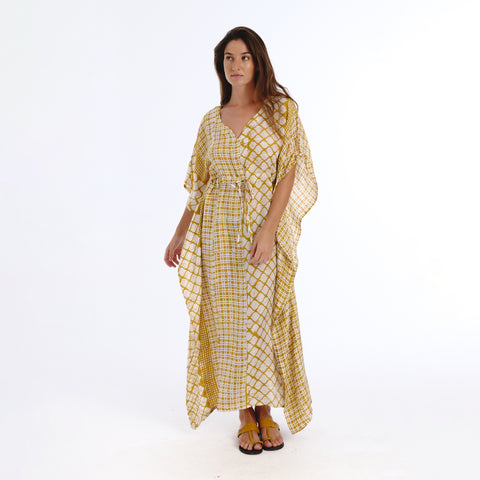 Riko yellow batik kaftan