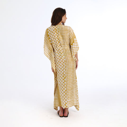 Riko yellow batik kaftan