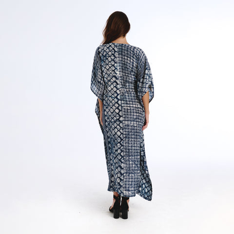 Riko blue batik kaftan