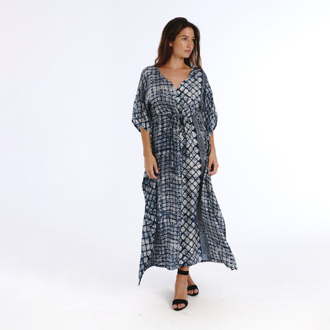 Riko blue batik kaftan