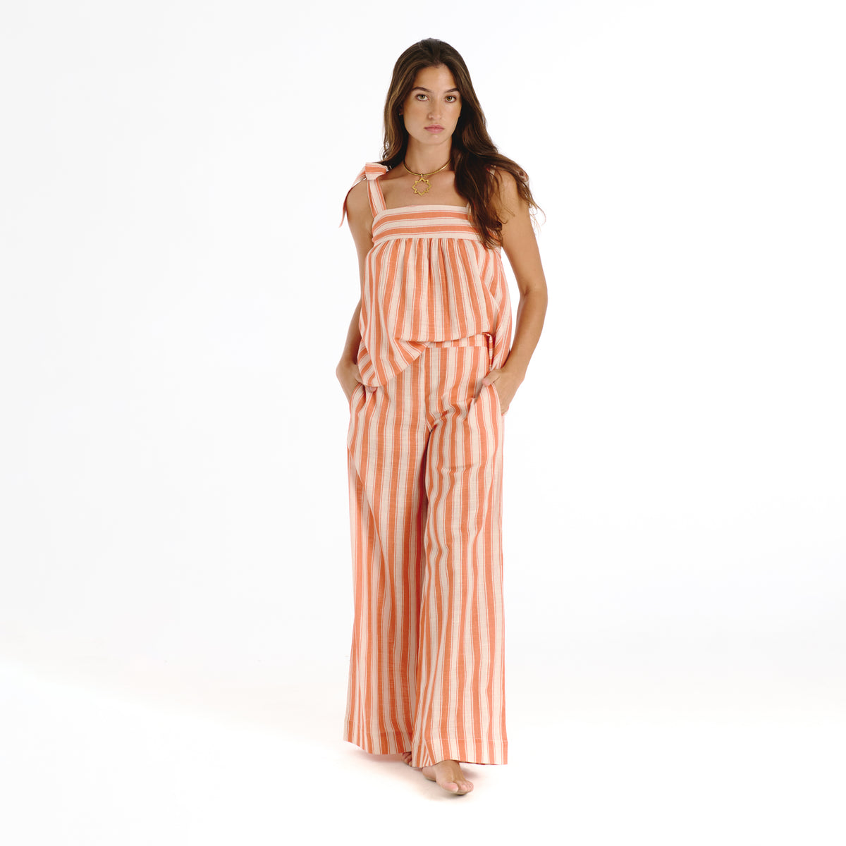 Sofia orange hamptons trouser