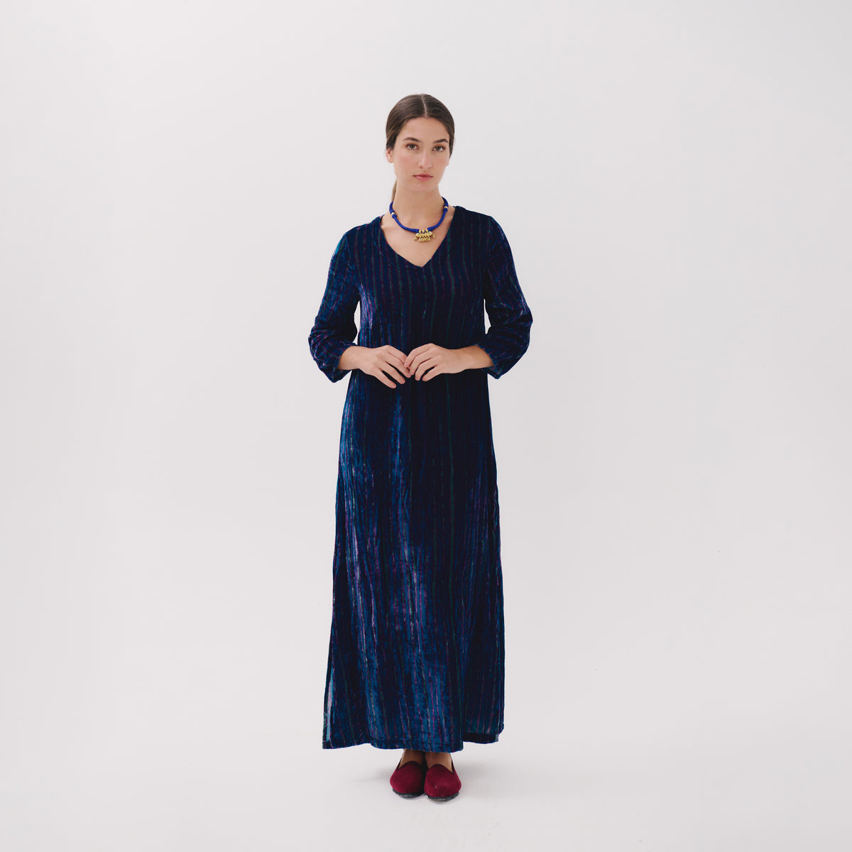 Saphira blue linear dress