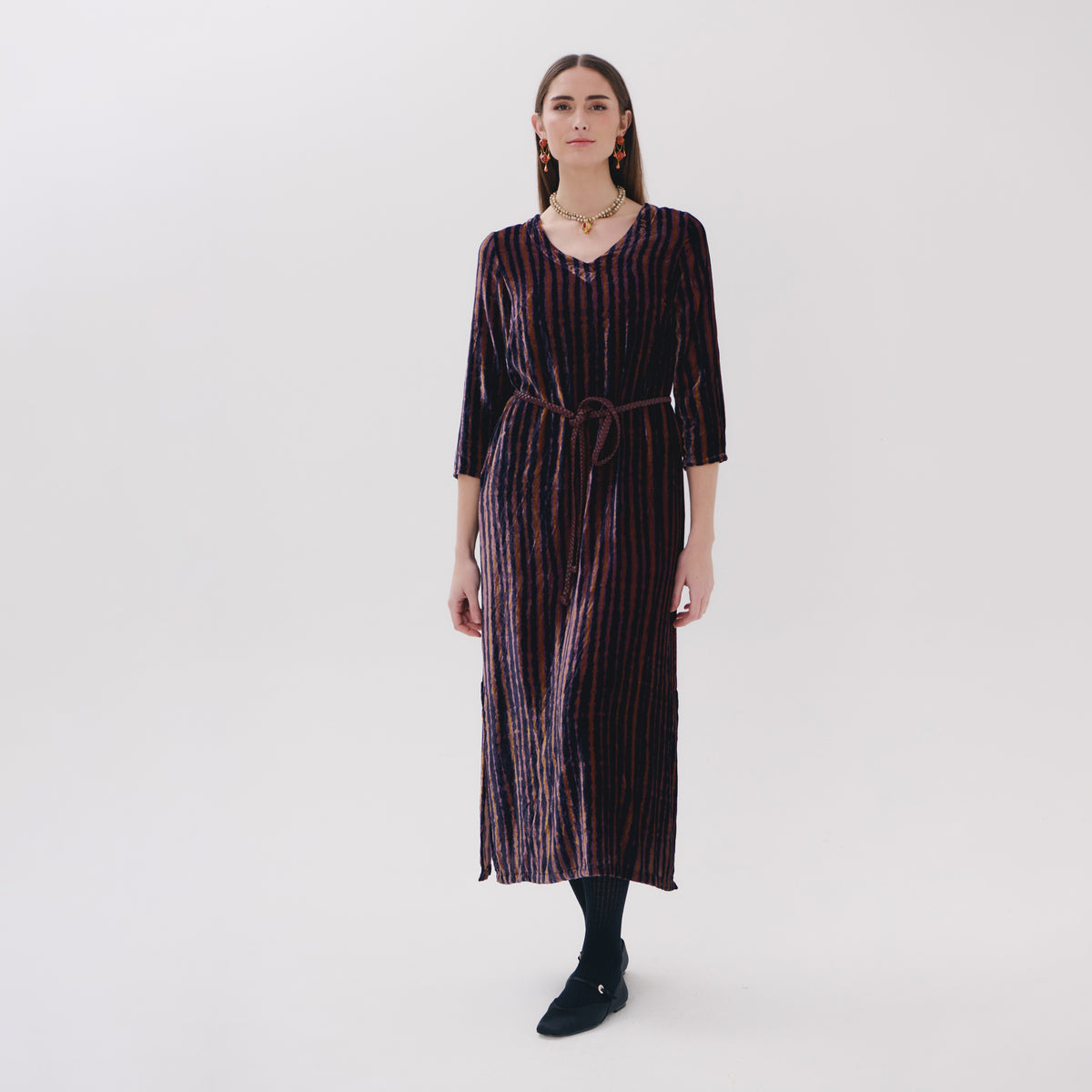 Saphira Brown linear dress