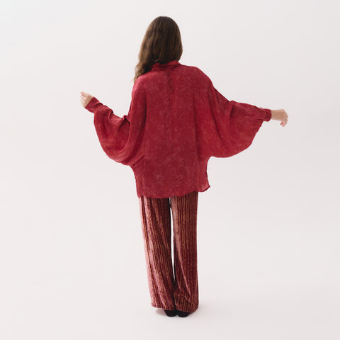 Seraphine red blur blouse