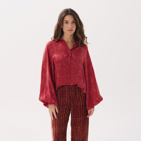 Seraphine red blur blouse