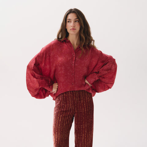Seraphine red blur blouse