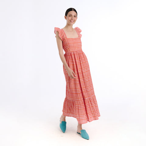 Sia orange tartan Dress